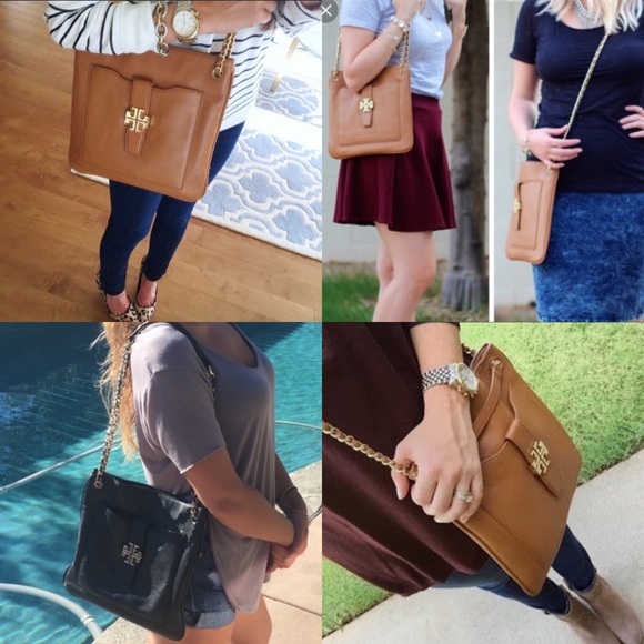 Tory Burch💕Black Leather “Swingpack Plaque” Purse - Picture 4 of 5